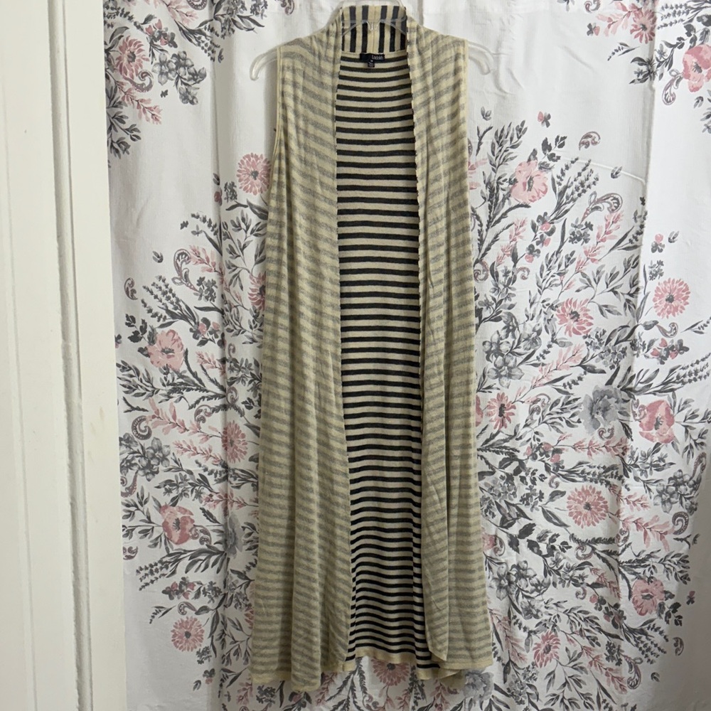 Anthropologie Striped Duster Vest